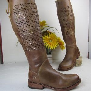 BED STU  Cambridge Tan LEATHER 9.5M KNEE BOOTS
